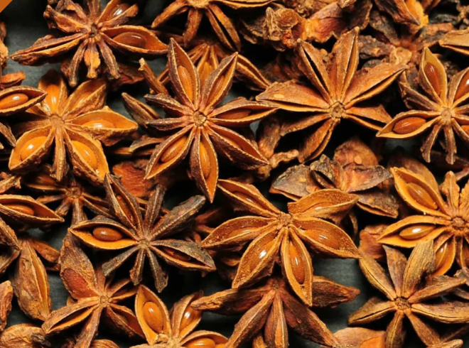 Whole Vietnamese Star Anise - Autumn harvest with high oil content and star shape.